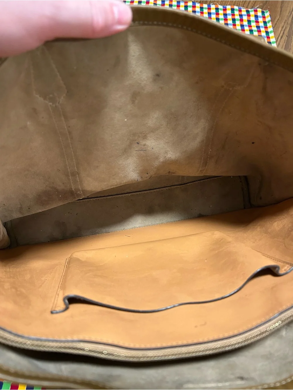 Tory Burch Tan/Beige Canvas Logo Triple-Compartment Perry Tote